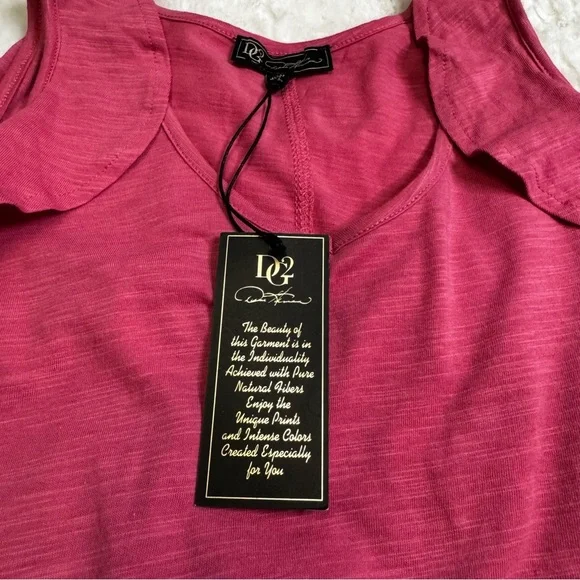 DG2 by Diane Gilman Pinkish Burgundy Cold Shoulder Top Shirt Size XS Ruffles NWT - Picture 6 of 9